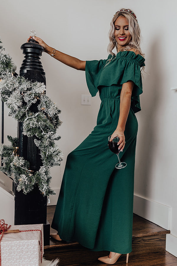 Celebrating In Times Square Jumpsuit in Hunter Green Image - 2