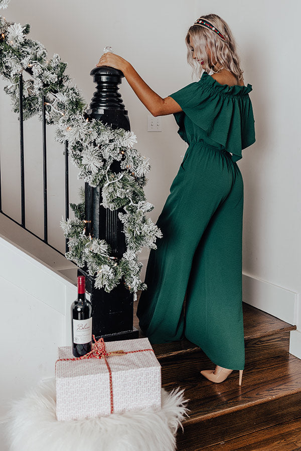 Celebrating In Times Square Jumpsuit in Hunter Green Image - 4