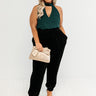 Crowded Affair Halter Shift Top in Hunter Green Curves Image - 1