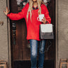 Snow Day in LA Knit Sweater in Red Image - 1