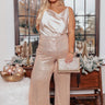 Chance At Love Satin Top in Cream Curves Image - 1