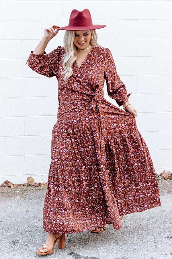 Bistro Bliss Floral Wrap Maxi Curves Image - 1
