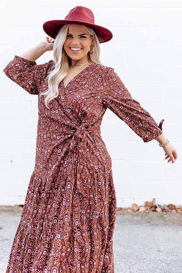 Bistro Bliss Floral Wrap Maxi Curves Image - 2