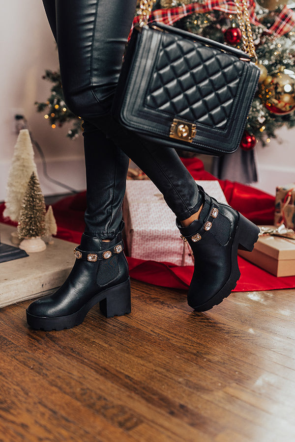 The Ozzy Faux Leather Bootie In Black