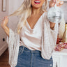 Ritzy Bliss Sequin Cardigan In Silver Curves Image - 1