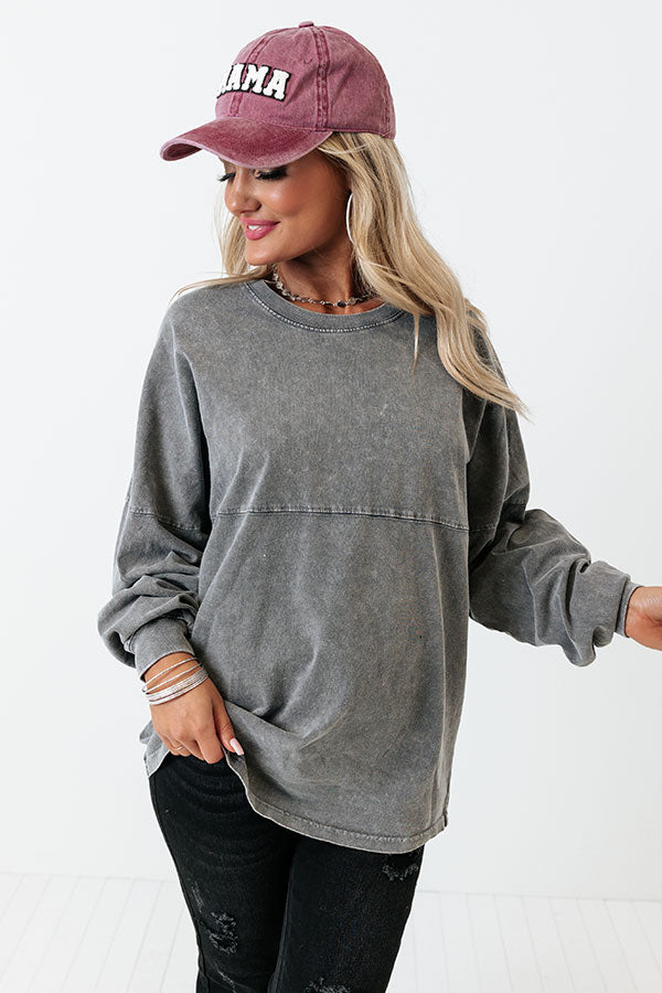 Travel Buddy Mineral Wash Sweatshirt in Charcoal Image - 1