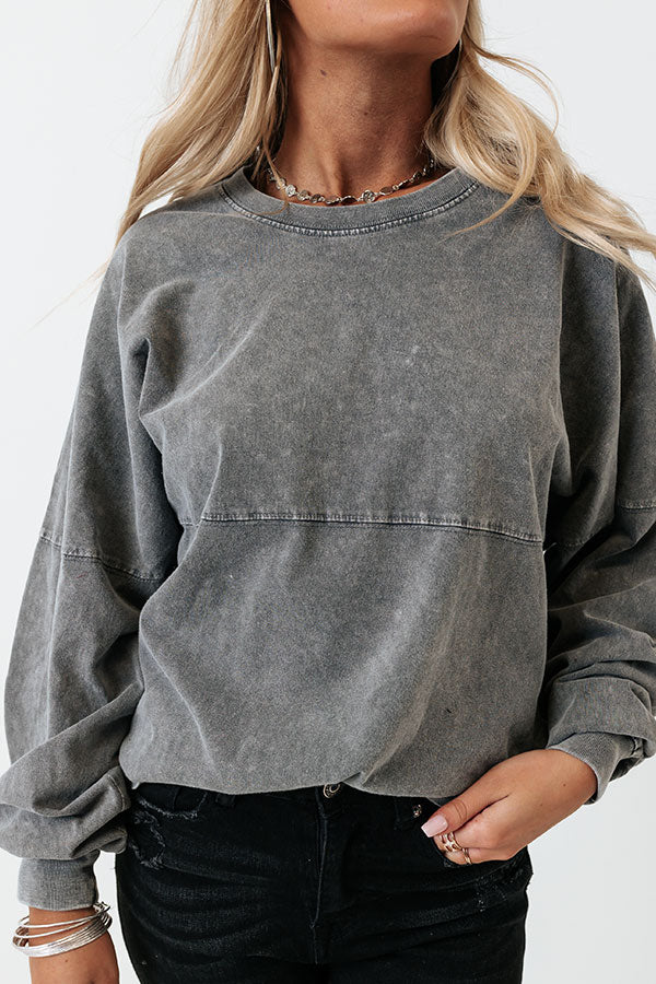 Travel Buddy Mineral Wash Sweatshirt in Charcoal Image - 2
