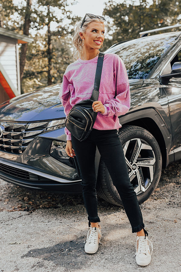 Travel Buddy Mineral Wash Sweatshirt in Violet Image - 2