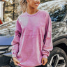 Travel Buddy Mineral Wash Sweatshirt in Violet Image - 1