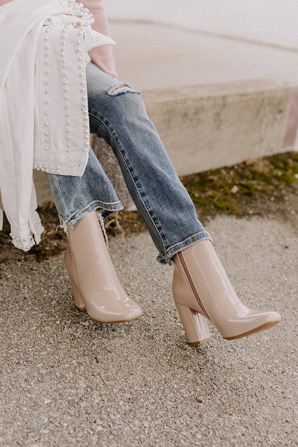 The Yasmine Patent Bootie in Natural Image - 2