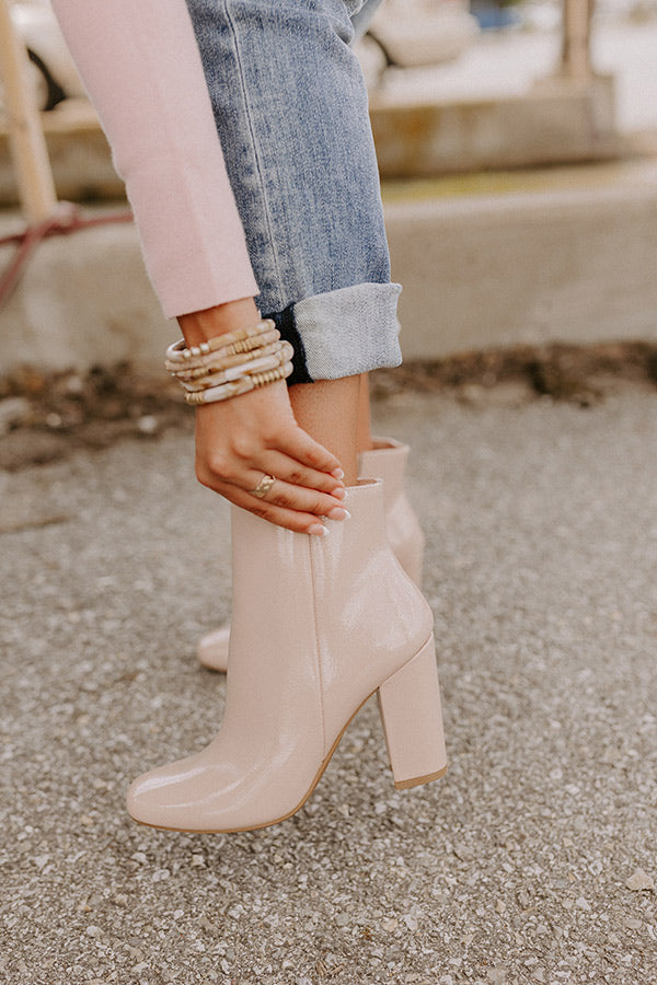 The Yasmine Patent Bootie in Natural Image - 1