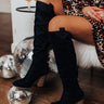 The Colten Faux Suede Knee High Boot In Black Image - 1