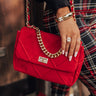 Manhattan Bliss Faux Suede Purse In Red Image - 1