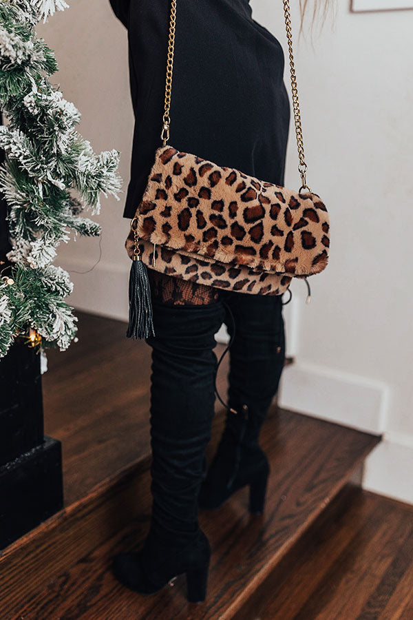 Cozy And Cute Leopard Plush Clutch Image - 2