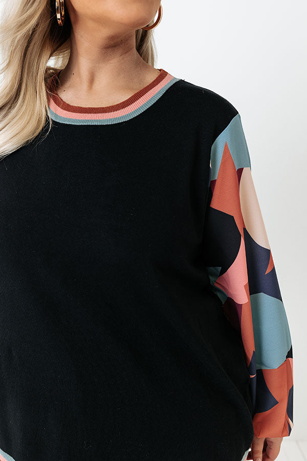 Dating Game Sweater Top in Black Curves Image - 4