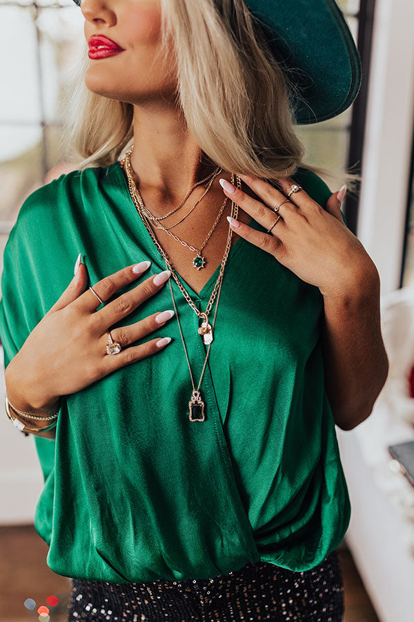 Stay In The Magic Layered Necklace In Green