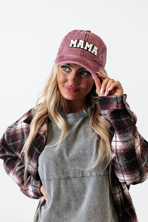 Mama Sherpa Lettered Baseball Cap In Vineyard Grape