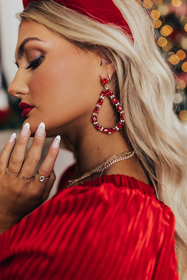 Tune Of Love Earrings In Red Image - 1