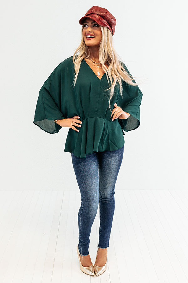 Chic Stomping Grounds Top in Hunter Green Image - 1