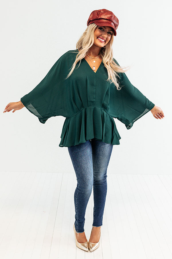 Chic Stomping Grounds Top in Hunter Green Image - 2