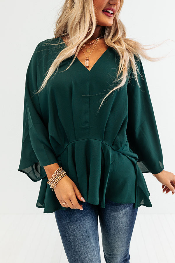 Chic Stomping Grounds Top in Hunter Green Image - 4