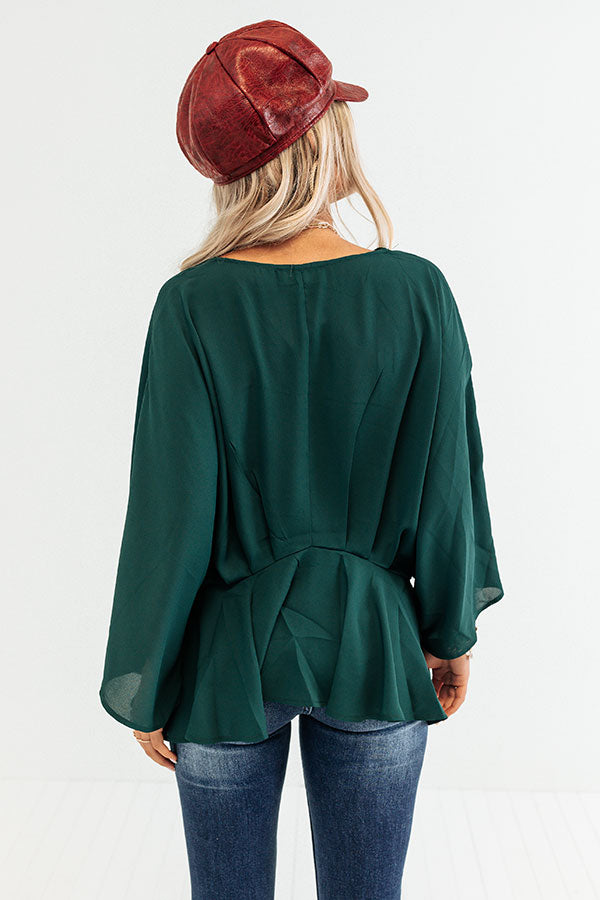 Chic Stomping Grounds Top in Hunter Green Image - 5