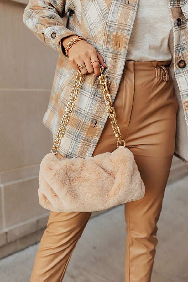 New And Exciting Plush Purse In Iced Latte Image - 1