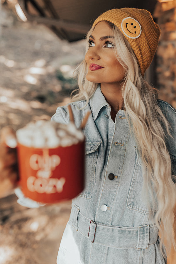 Happy Days Beanie In Mustard