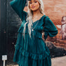 Never Stressed Babydoll Dress In Hunter Green Image - 1
