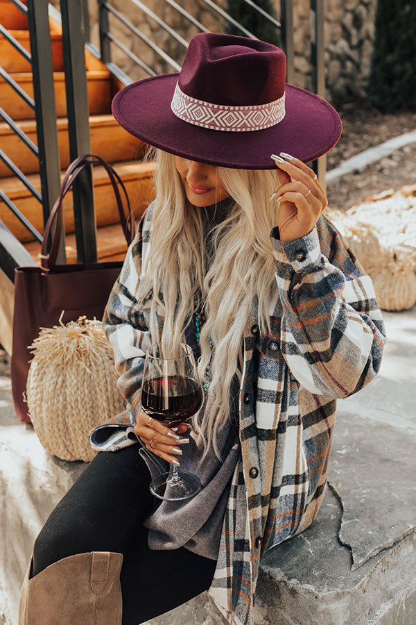Wrapped In Smiles Felt Fedora In Windsor Wine