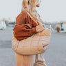 Downtown Taxi Faux Leather Tote In Beige Image - 1