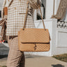 Wishing For Love Faux Leather Crossbody In Iced Latte Image - 1