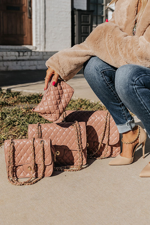 Fashionable Favor 4 In One Quilted Bag Set In Blush Image - 1