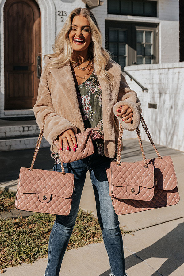 Fashionable Favor 4 In One Quilted Bag Set In Blush Image - 2