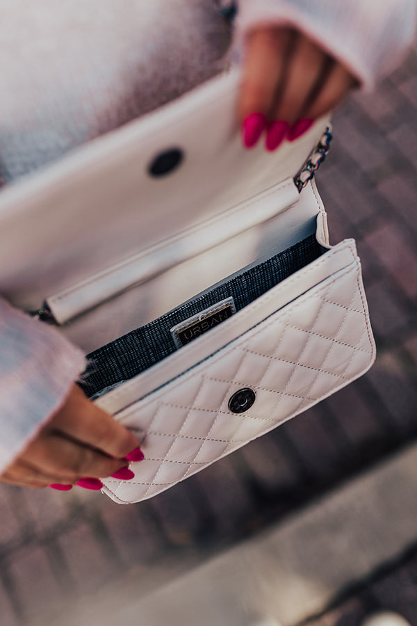 Like A Rebel Quilted Faux Leather Crossbody In Cream Image - 2