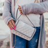Like A Rebel Quilted Faux Leather Crossbody In Cream Image - 1