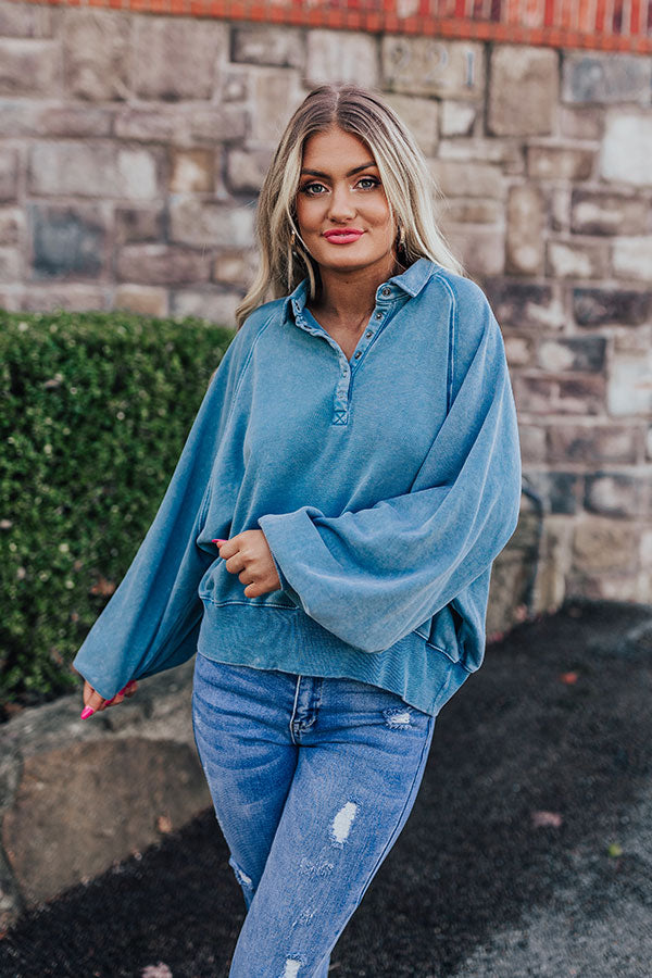 Styled Out Sweatshirt in Blue Image - 2