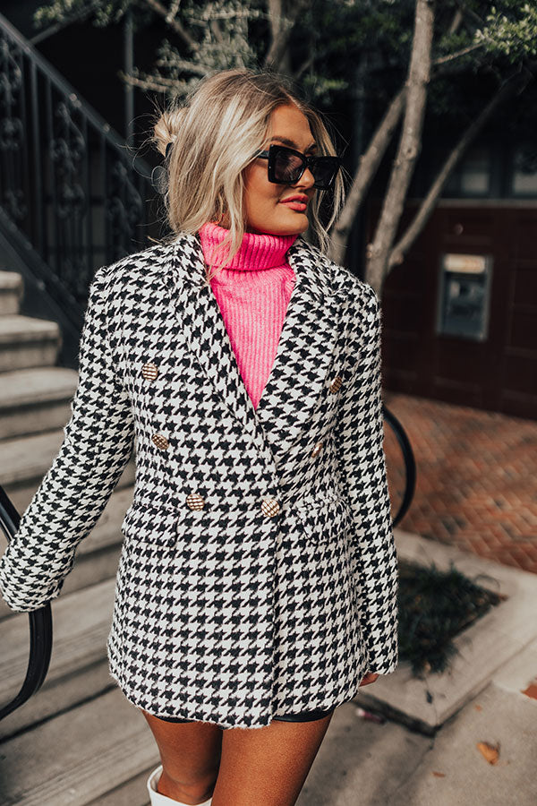 Say Bonjour Houndstooth Blazer Image - 2