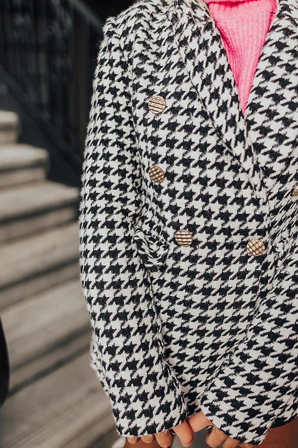 Say Bonjour Houndstooth Blazer Image - 5