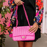 Hollywood It List Woven Tote in Hot Pink Image - 1