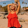 Right On Trend Shift Tank In Red Image - 1