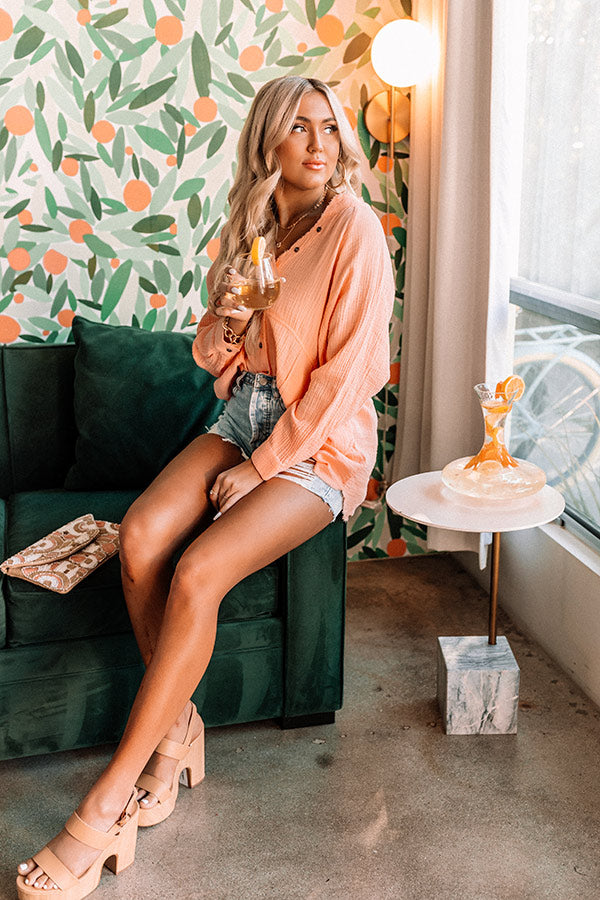 Vacation Cove Shift Top In Peach Image - 2