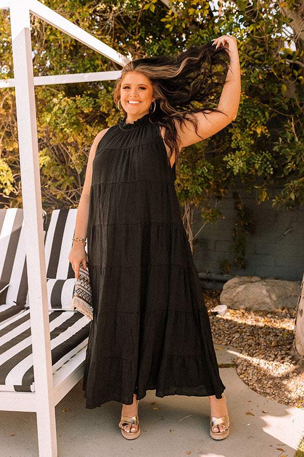 Hibiscus Kisses Midi In Black Curves Image - 3