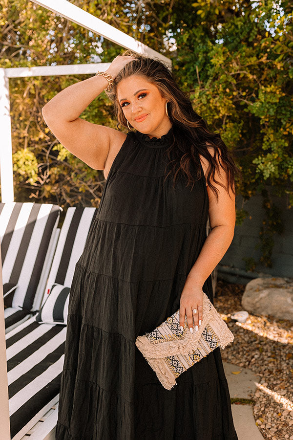 Hibiscus Kisses Midi In Black Curves Image - 4