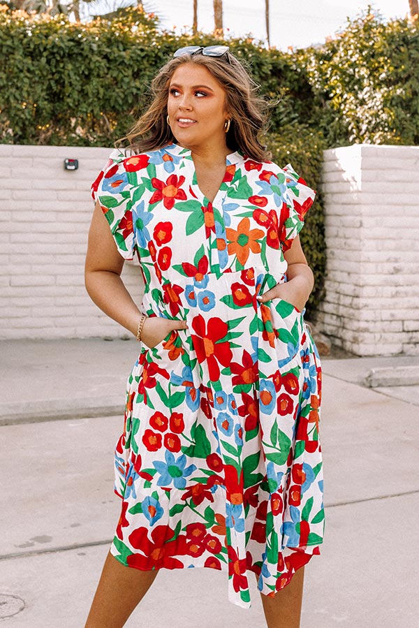 Forever Dreaming Floral Midi In White Curves Image - 2