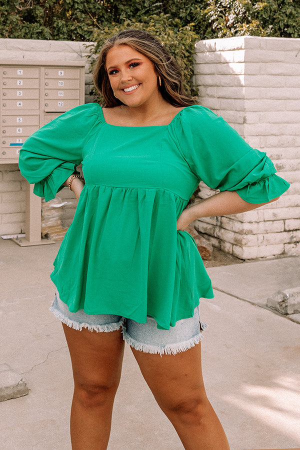 Weekly Date Shift Top In Emerald Curves Image - 1