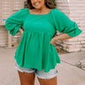 Weekly Date Shift Top In Emerald Curves Image - 1