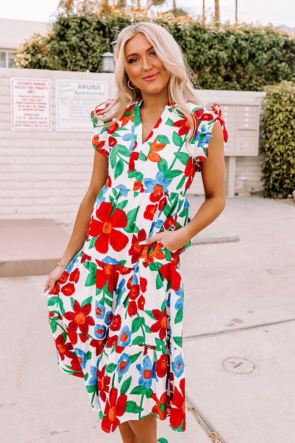 Forever Dreaming Floral Midi In White Image - 1