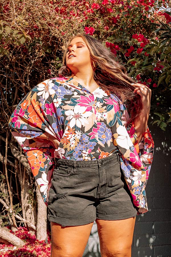 VIP Boarding Pass Floral Shift Top Curves Image - 2