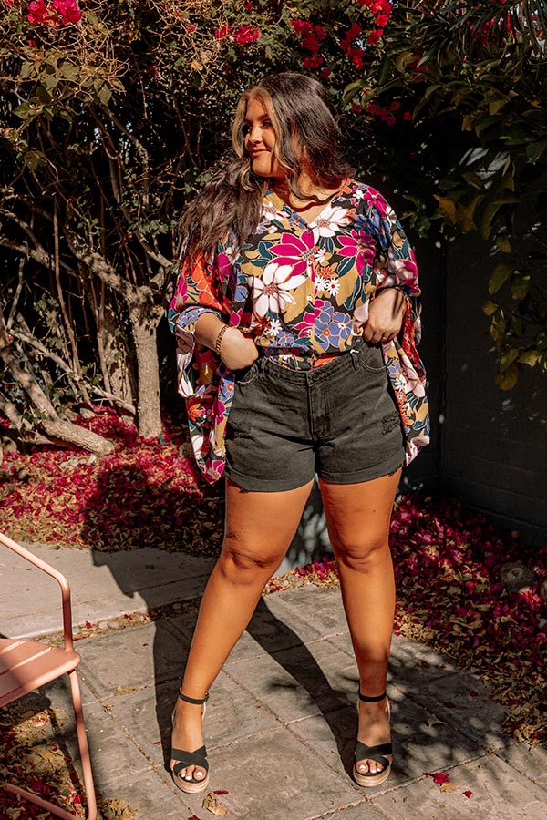 VIP Boarding Pass Floral Shift Top Curves Image - 1